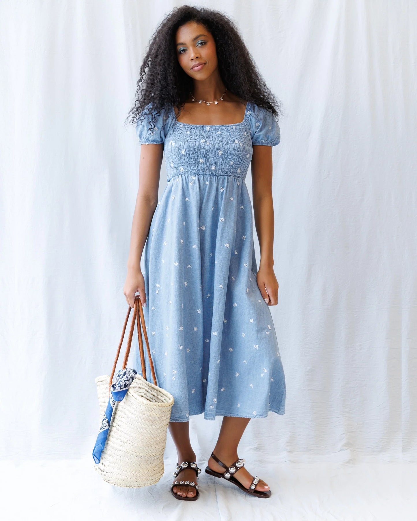 Embroidered Buds Dress