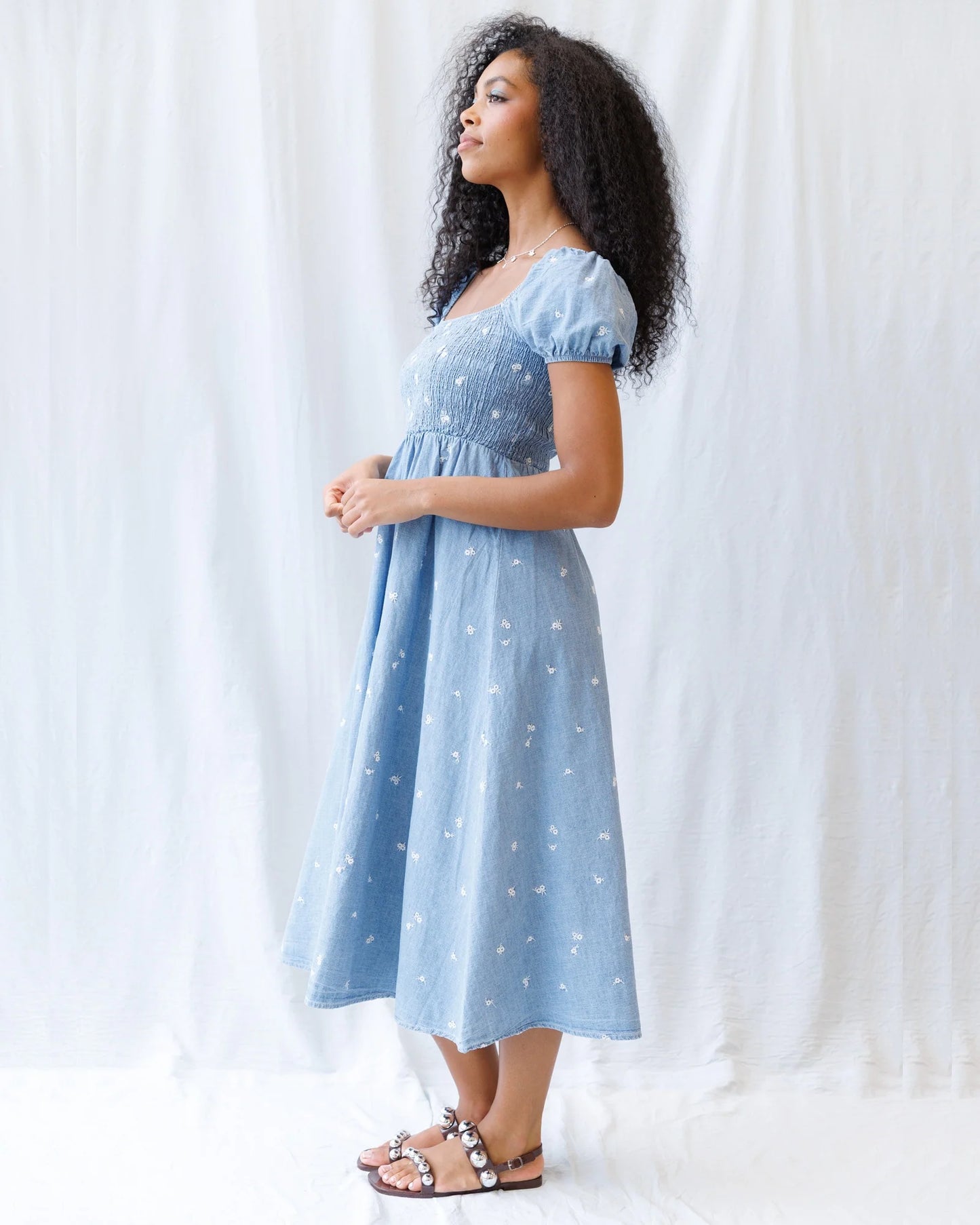 Embroidered Buds Dress